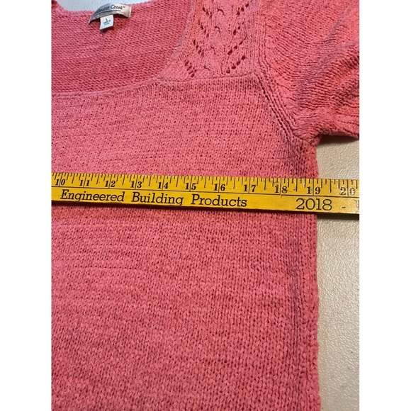 Coldwater Creek Womens Pink Knit Short Sleeve Square Neck Sweater Top Large - Picture 5 of 7